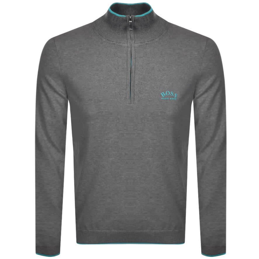 Alternative Image for ProductBOSS Ziston Half Zip Knitted Jumper Grey1